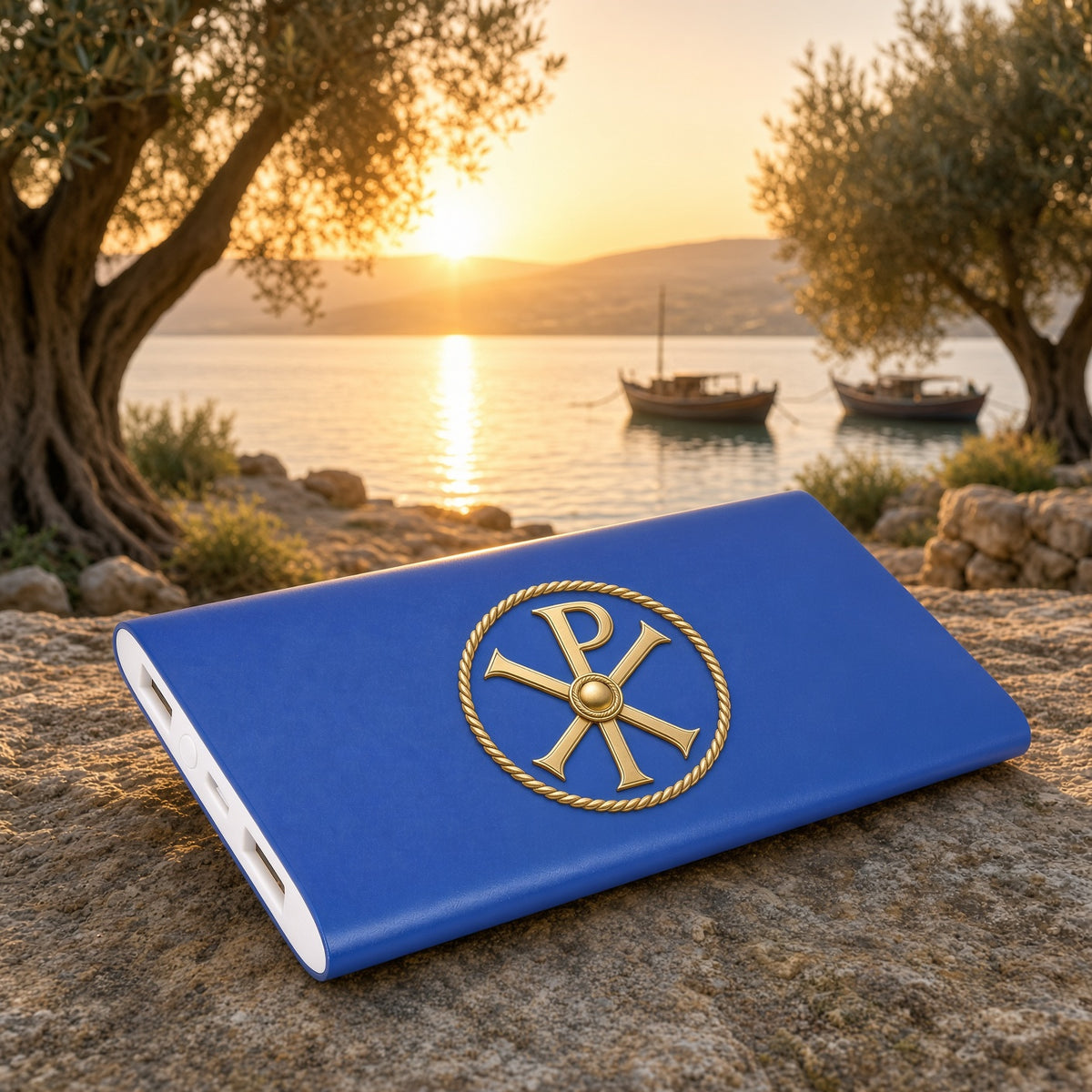 Christos Blue 8000MAH Power Bank & Wireless Anodized Aluminum Charger with USB  Power Cord